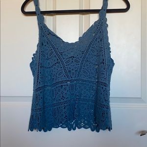 Blue crotchet top